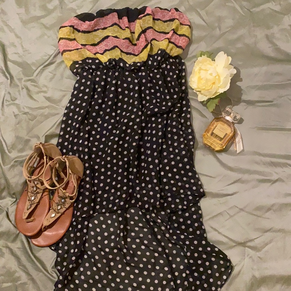 High Low strapless Mini Dress